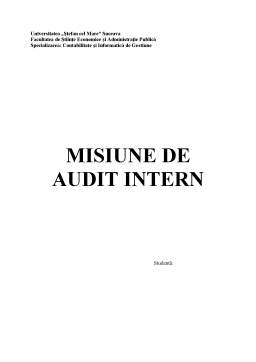 Proiect - Misiune de Audit Intern