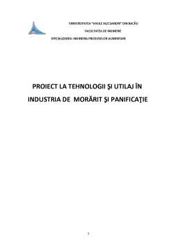 Proiect - Proiect la tehnologii și utilaje în industria de morărit și panificație