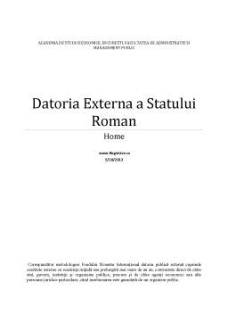 Proiect - Datoria externă a statului român