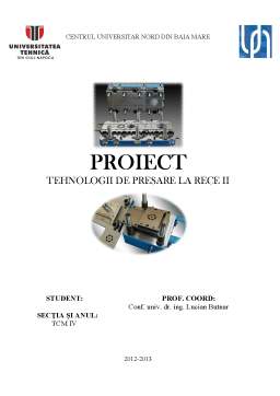 Proiect - Tehnologii de Presare la Rece