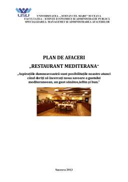 Proiect - Plan de afaceri Restaurant Mediterana