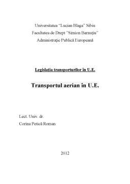 Referat - Transportul aerian în Uniunea Europeană