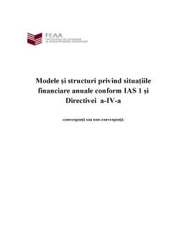 Proiect - Modele privind situațiile financiare anuale conform IAS1 și directiva a IV-a
