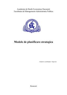 Referat - Modele de planificare strategică