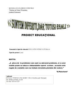 Proiect - Educație interculturală