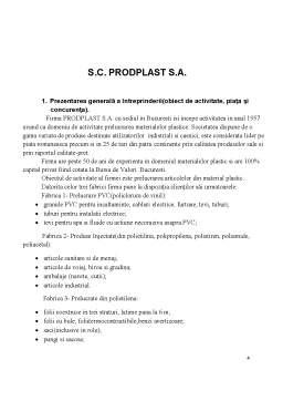 Proiect - Analiza surselor de finanțare ale întreprinderii SC Prodplast SA