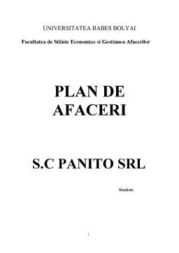 Proiect - Plan de Afaceri - SC Panito SRL