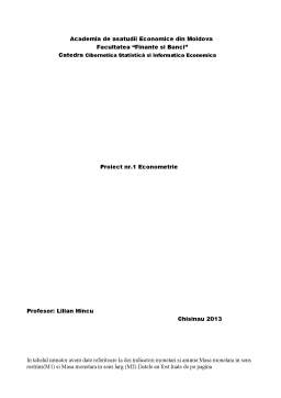 Referat - Econometrie - Model Unifactorial