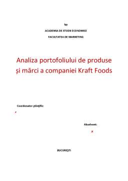 Proiect - Analiza Portofoliului de Produse și Mărci a Companiei Kraft Foods