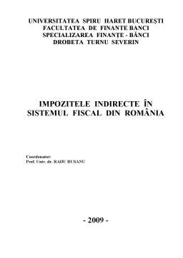 Proiect - Impozitele Indirecte în Sistemul Fiscal din România