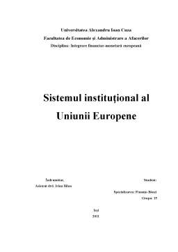 Proiect - Sistemul instituțional al UE