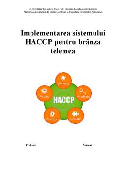Proiect - Implementarea Sistemului HACCP pentru Brânza Telemea