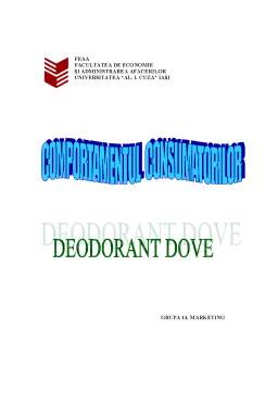 Proiect - Deodorante Dove - comportamenul consumatorului