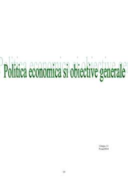 Proiect - Politică economică și obiective generale