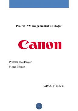 Proiect - Managamentul calității - Canon