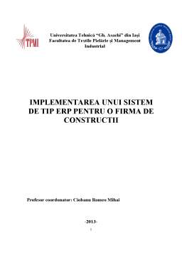 Proiect - Implementarea unui sistem de tip ERP pentru o firmă de construcții