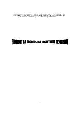 Proiect - Riscul de Creditare în Activitatea Bancară