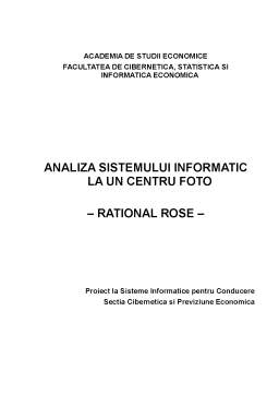 Proiect - Analiza sistemului informatic la un centru foto - Rational Rose