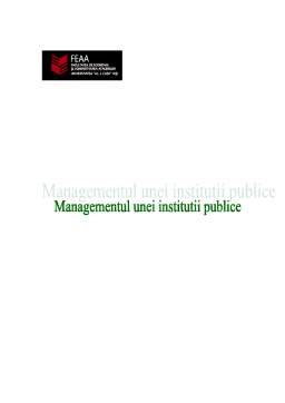 Proiect - Managementul unei instituții publice