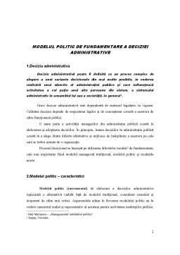 Referat - Modelul Politic de Fundamentare a Deciziei Administrative