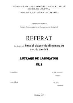 Laborator - Surse și Sisteme de Alimentare cu Energie Termică