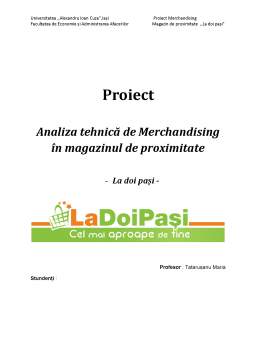 Proiect - Studiu magazin de proximitate - La Doi Pași