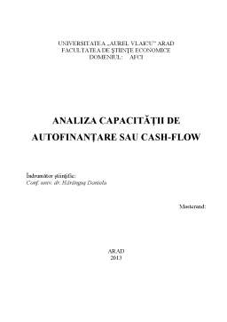 Referat - Analiza Capacității de Autofinanțare sau cash-flow