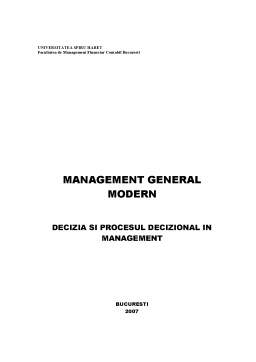Referat - Decizia și Procesul Decizional în Management