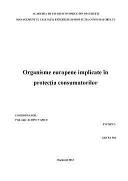 Proiect - Organisme Europene Implicate în Protecția Consumatorilor