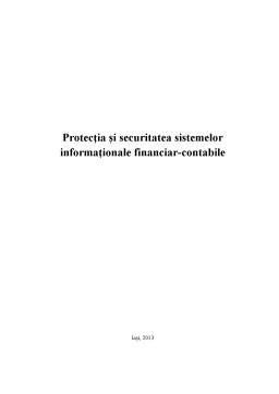 Referat - Protecția și Securitatea Sistemelor Informaționale financiar-contabile