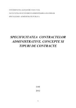 Referat - Specificitatea Contractelor Administrative