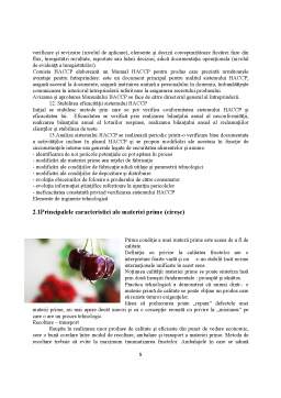 Proiect - Implementarea HACCP în sectorul de producție și procesare a fructelor și legumelor - dulceața de cireșe