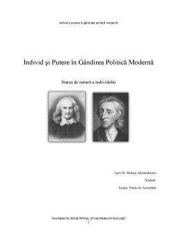 Referat - Individ și Putere în Gândirea Politică Modernă
