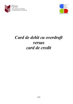 Proiect - Card de debit cu overdraft versus card de credit