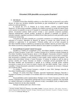 Proiect - Orizonturi 2020 Plauzibile sau nu Pentru România