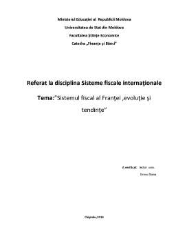 Referat - Sistemul fiscal al Franței, evoluție și tendințe