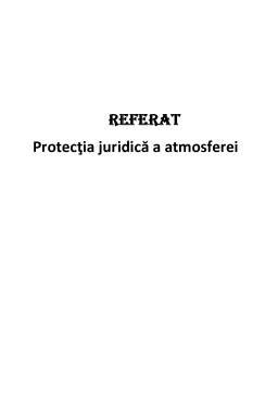 Proiect - Protecția Juridică a Atmosferei