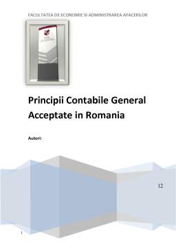 Referat - Principii Contabile General Acceptate în România