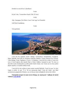 Proiect - Politici strategii și modele de amenajări turistice Costa del Sol
