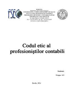 Proiect - Codul Etic al Profesioniștilor Contabili