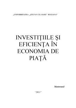 Proiect - Investițiile și Eficiența în Economia de Piață