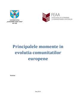 Proiect - Principalele momente în evoluția comunităților europene