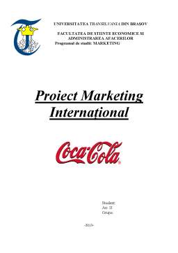 Referat - Marketing internațional - Coca Cola