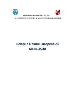 Proiect - Relațiile Uniunii Europene cu Mercosur