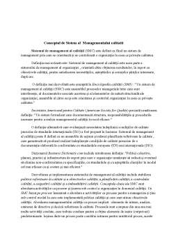 Referat - Conceptul de sistem al managementului calității