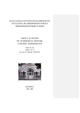 Curs - Tehnici și Metode de Elaborare și Adoptare a Deciziei Administrative