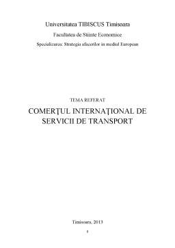 Referat - Comerțul Internațional de Servicii de Transport