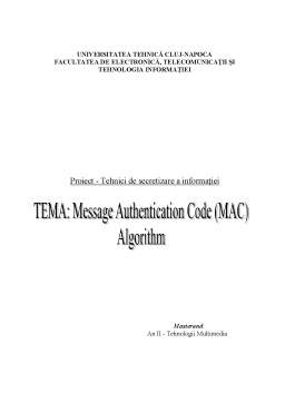 Proiect - Message Authentification Code - MAC Algorithm