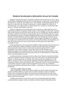 Referat - Sistemul de Educație a Deficienților de Auz din Canada