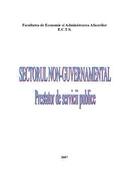 Proiect - Sectorul Non-guvernamental Prestator de Servicii Publice